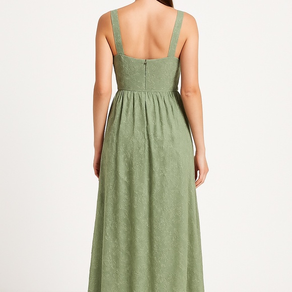 BHLDN (Anthropologie) Sage Green Embroidered Maxi Dress – Size 8 - Picture 2 of 5